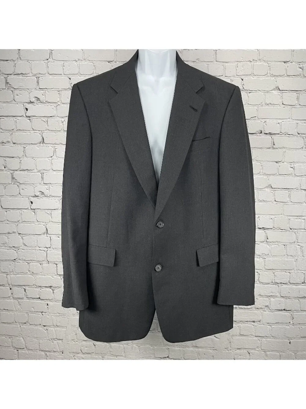 Hart Schaffner Marx Dark Grey Wool 100’s 2 Button Blazer Sport Coat USA Size 42L